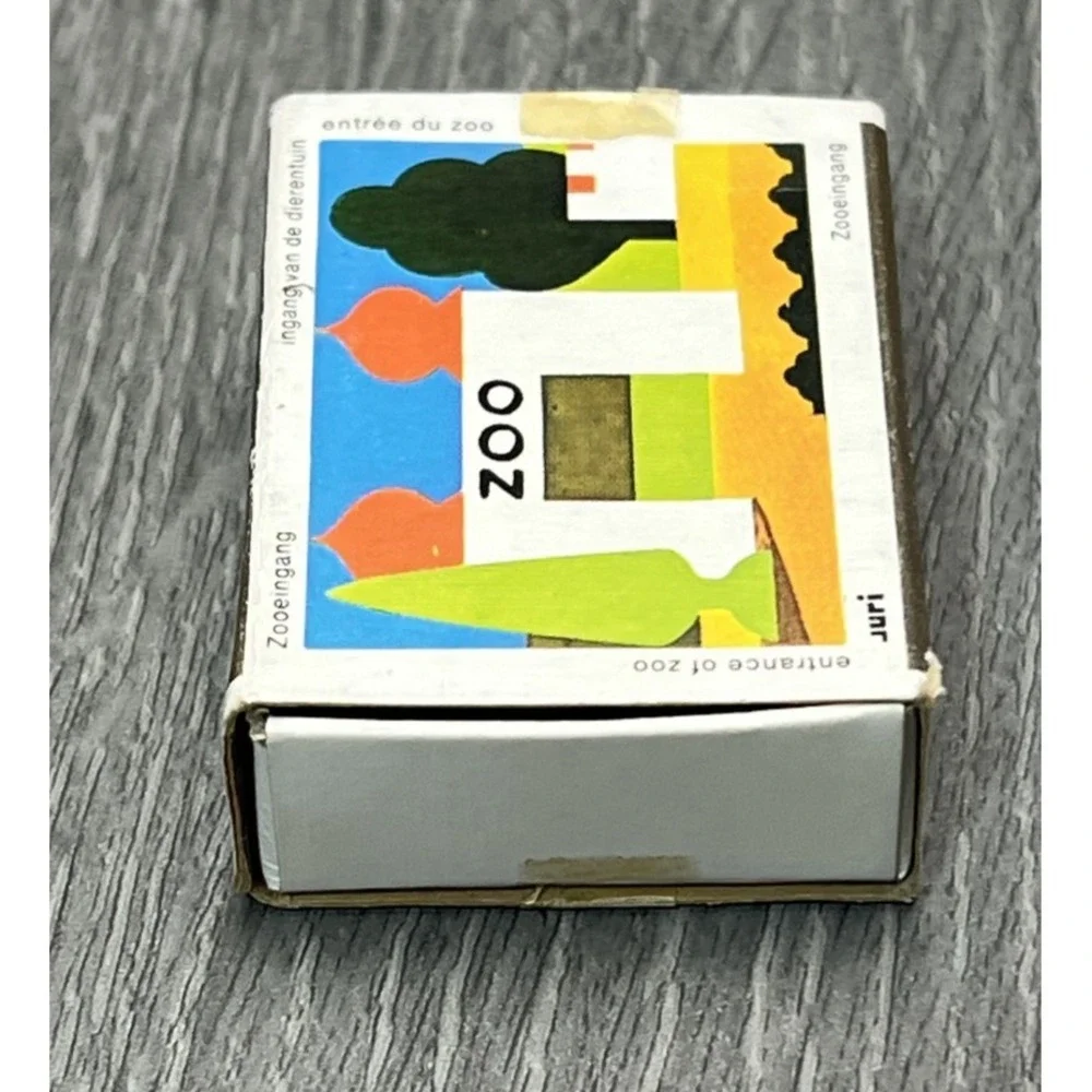 Vintage Juri ZOO Wooden Building Blocks Set Matchbox Toy W. Germany Entrance